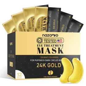 NAZANO 24K Gold Under Eye Patches front view in packaging