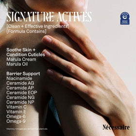 Nécessaire Hand Cream being applied to dry hands