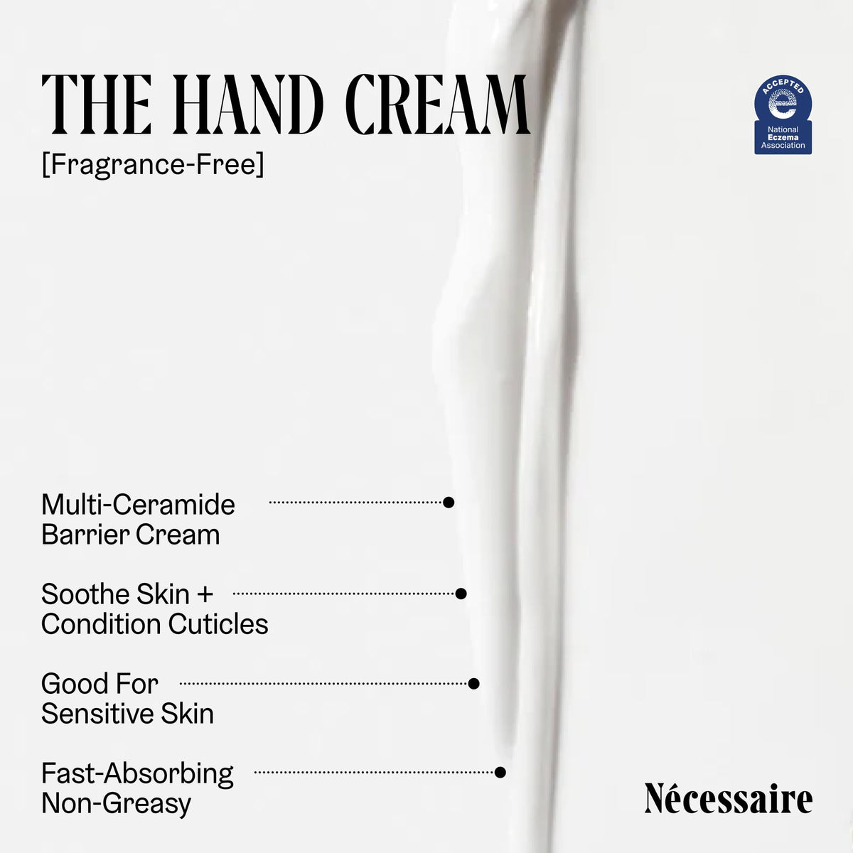 Nécessaire Hand Cream texture close-up on hand