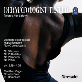 Nécessaire The Body Serum on a bathroom counter