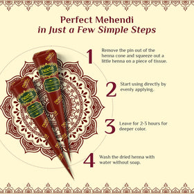 Neeta henna cones in a beauty routine setup