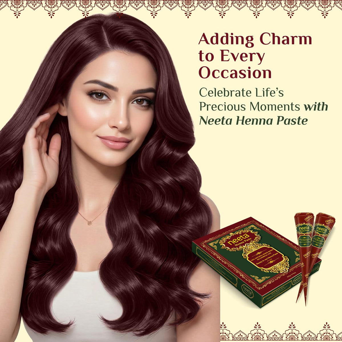 Neeta henna paste cone with reddish brown colour