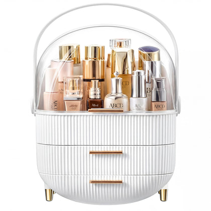 NestOrganix Makeup Organizer front view with transparent lid
