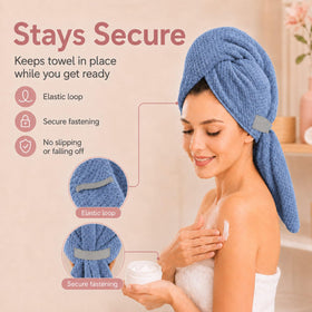 Netcken hair towel being used after a shower