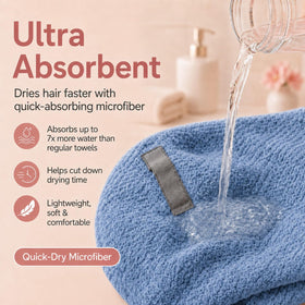 Netcken microfiber hair wrap towel on a bathroom counter