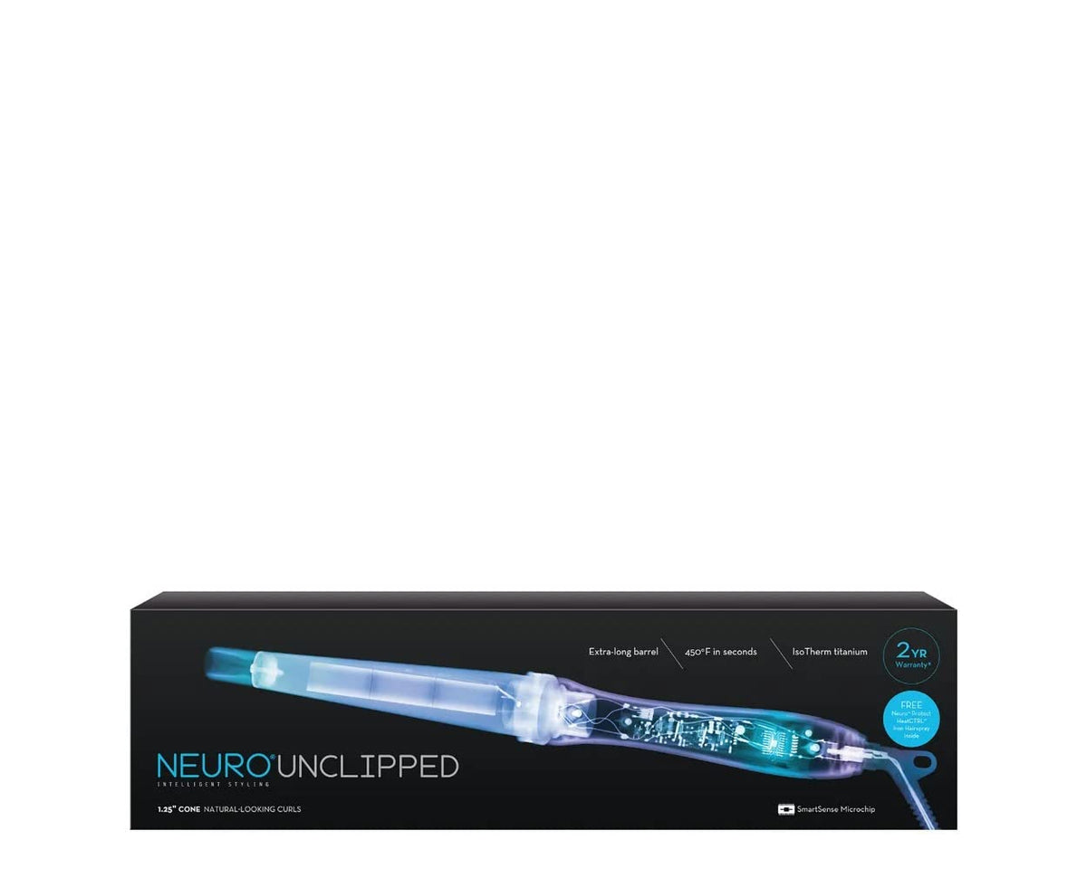Neuro Curling Wand 1.25 inch packaging and included accessories