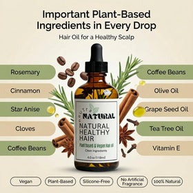 Neutra Natural Rosemary Hair Growth Oil lifestyle scene with plant background