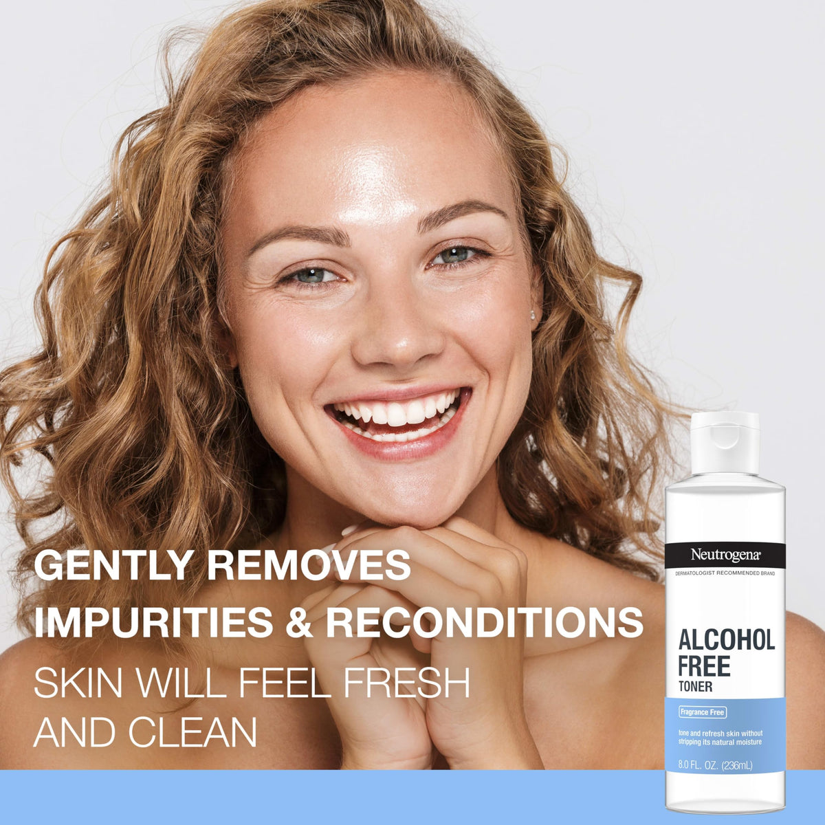 Neutrogena Alcohol-Free Gentle Facial Toner 8oz on bathroom shelf