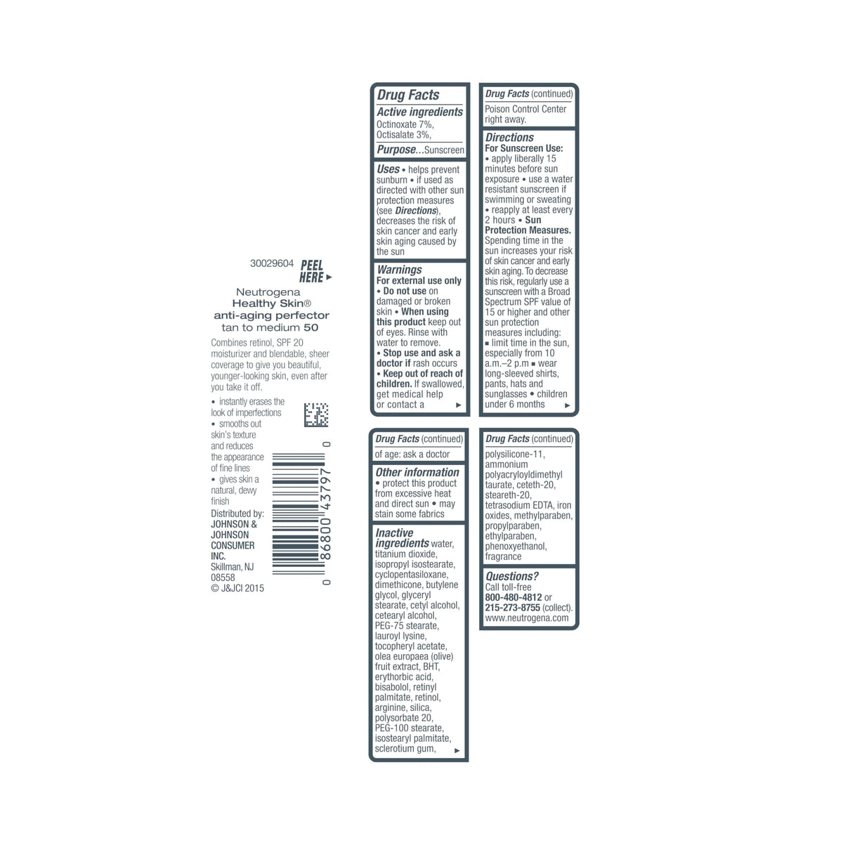 Neutrogena Anti-Aging Perfector Tinted Facial Moisturizer with SPF 20 packaging
