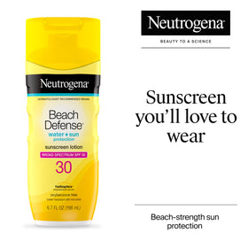 Neutrogena Beach Defense Sunscreen Lotion SPF 30 back view