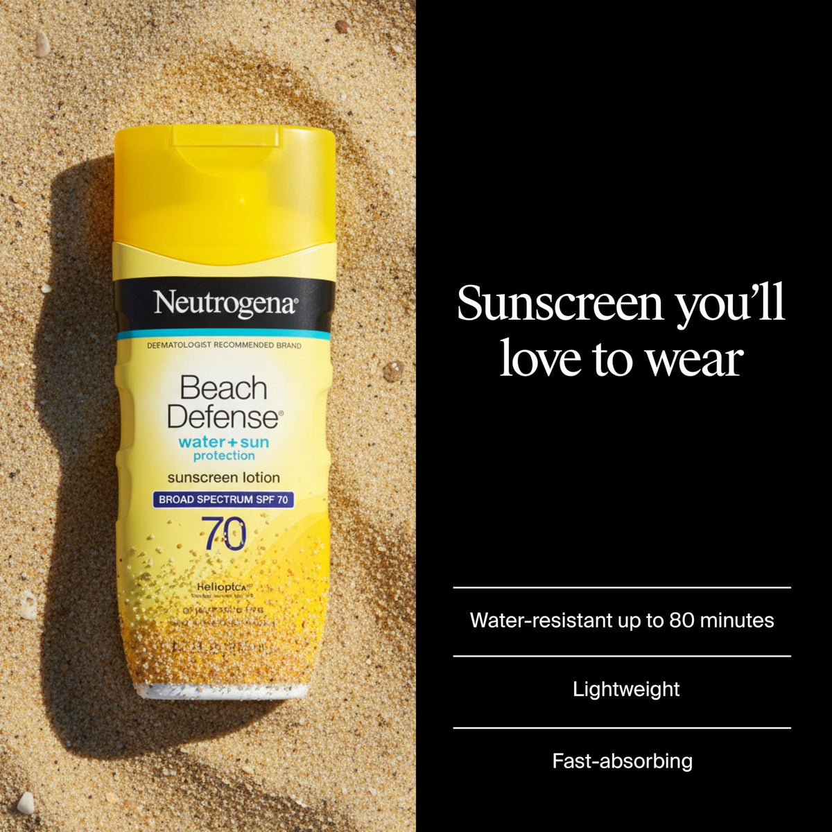 Neutrogena Beach Defense Sunscreen Lotion SPF 70 back view