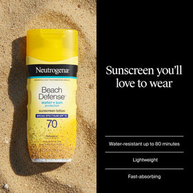 Neutrogena Beach Defense Sunscreen Lotion SPF 70 back view
