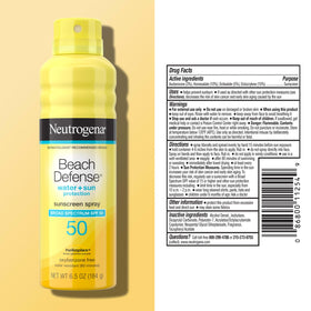 Neutrogena Beach Defense Sunscreen Spray SPF 50 ingredients list