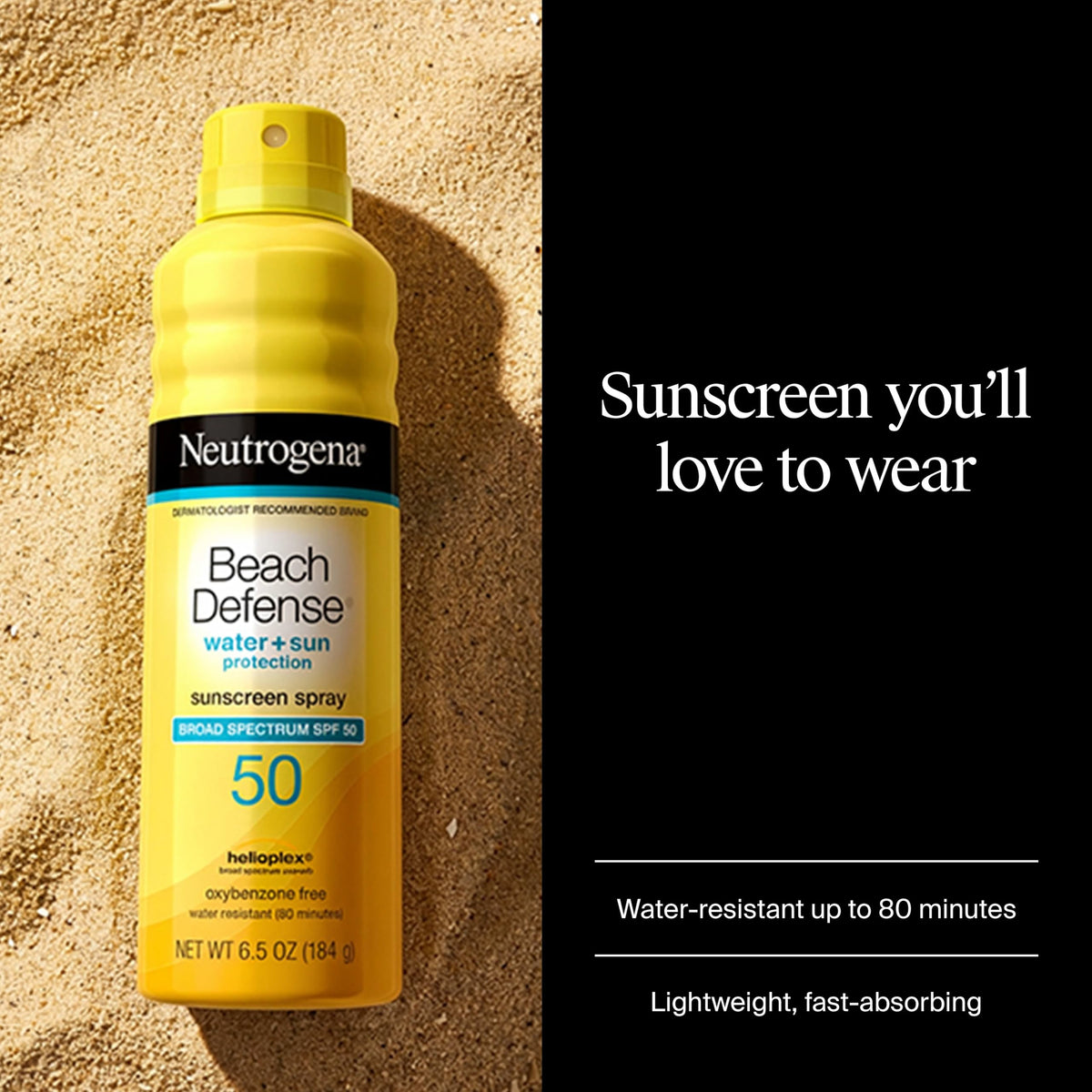Neutrogena Beach Defense Sunscreen Spray SPF 50 side view