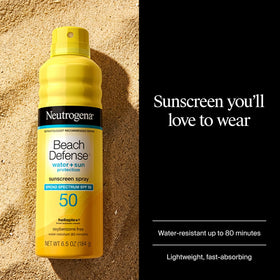 Neutrogena Beach Defense Sunscreen Spray SPF 50 side view