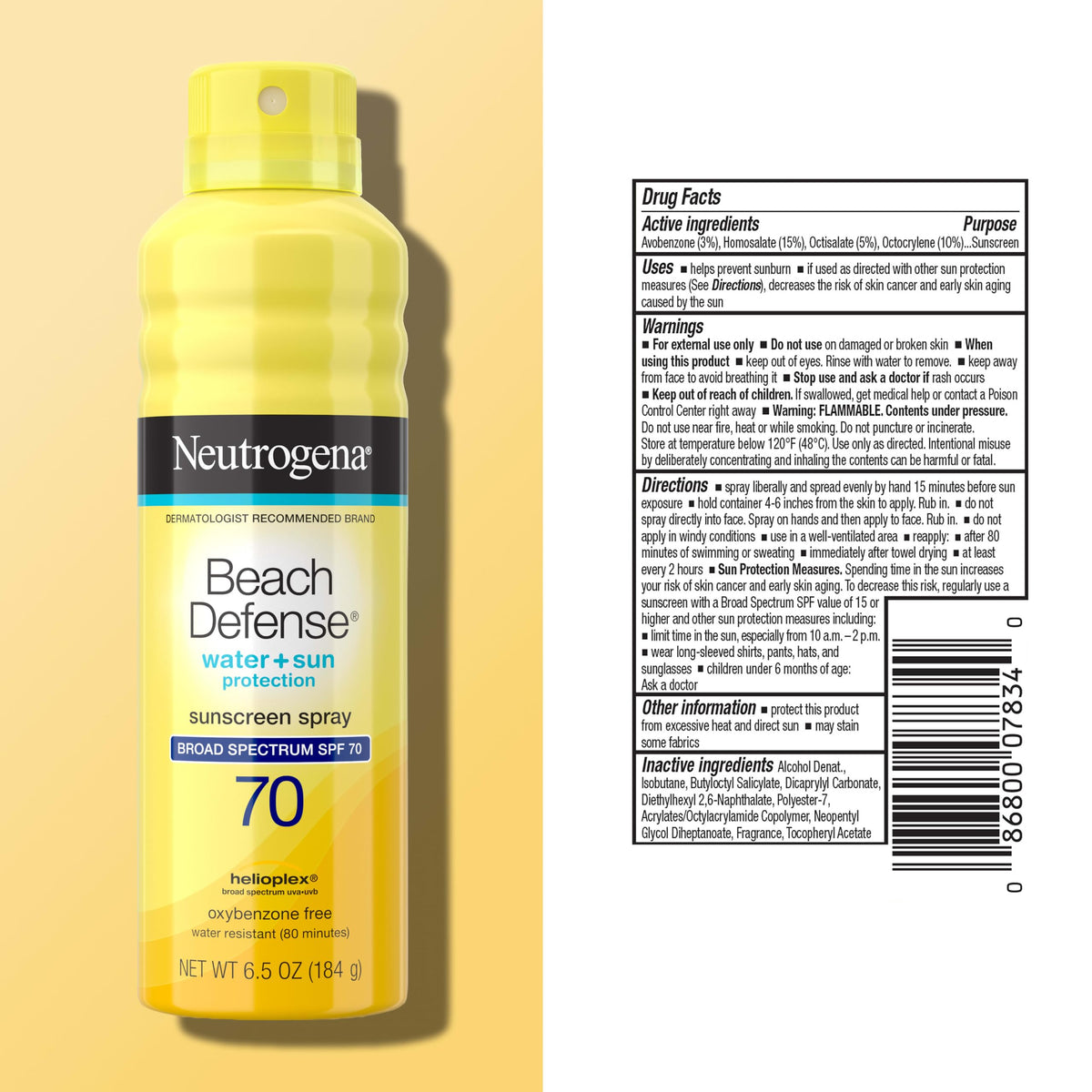 Neutrogena Beach Defense Sunscreen Spray SPF 70 with family at the beach