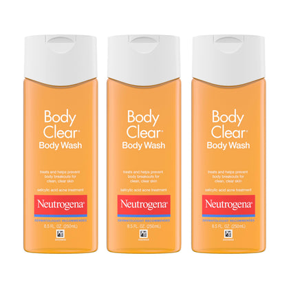 Neutrogena Body Clear Acne Body Wash 3-pack front view