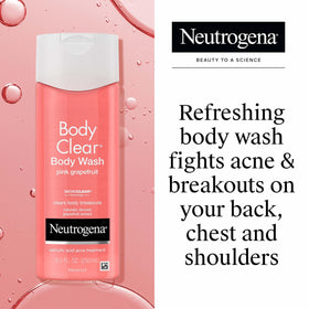 Neutrogena Body Clear Acne Body Wash 3 x 8.5 fl oz back view