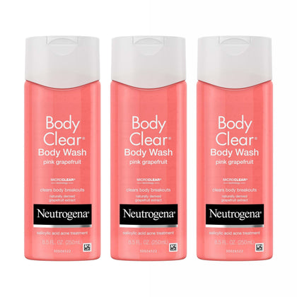 Neutrogena Body Clear Acne Body Wash 3 x 8.5 fl oz front view