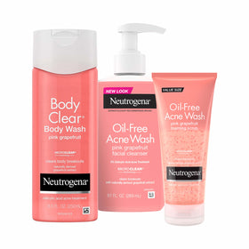 Neutrogena Body Clear Acne Body Wash 3 x 8.5 fl oz in shower setting