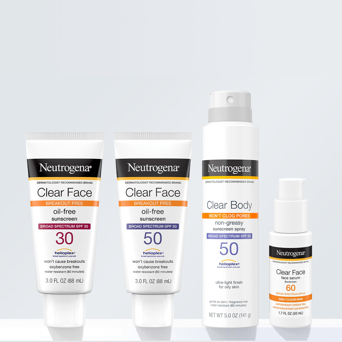 Neutrogena Clear Face Sunscreen Lotion SPF 30 ingredients list