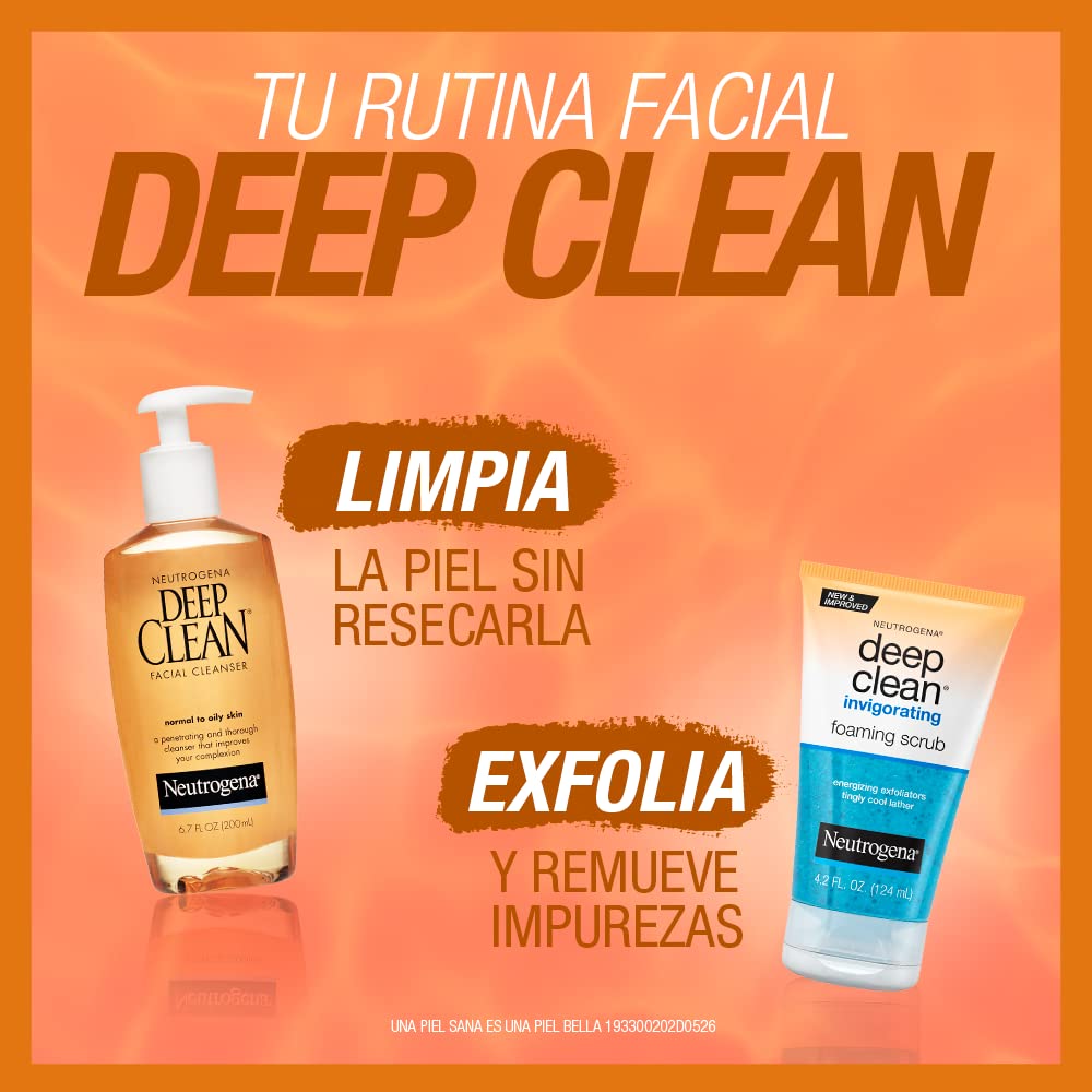 Neutrogena Deep Clean Facial Cleanser 6.7 fl. oz in a bathroom setting