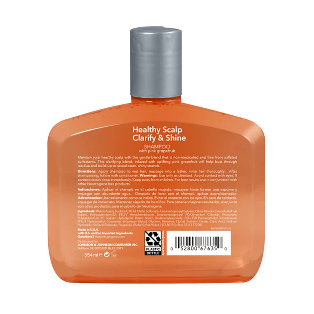 Neutrogena Healthy Scalp Shampoo bottle with pink grapefruit design