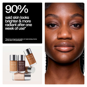 Neutrogena Healthy Skin Liquid Foundation Warm Bronze 420W with makeup brush