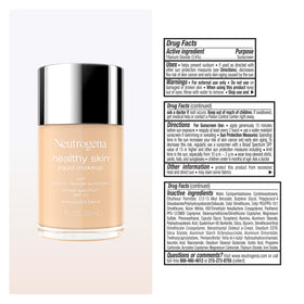 Neutrogena Healthy Skin Liquid Foundation Warm Ivory 150W with makeup products