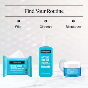 Neutrogena Hydro support Gel Cleanser with other Hydro support products