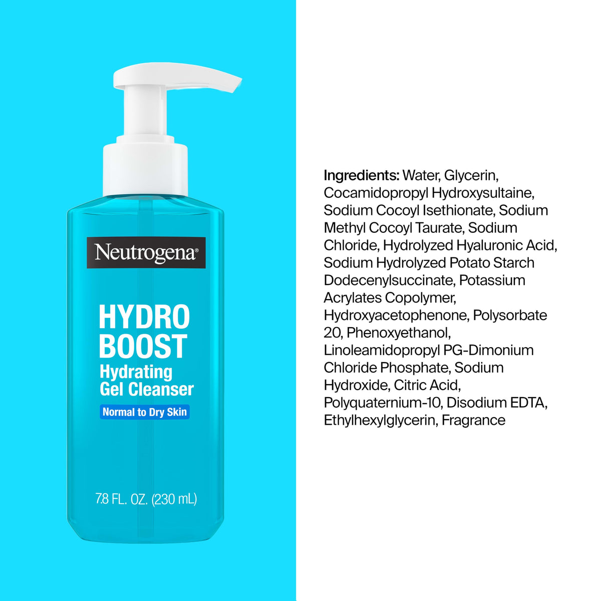 Neutrogena Hydro support Hydrating Gel Cleanser application on skin