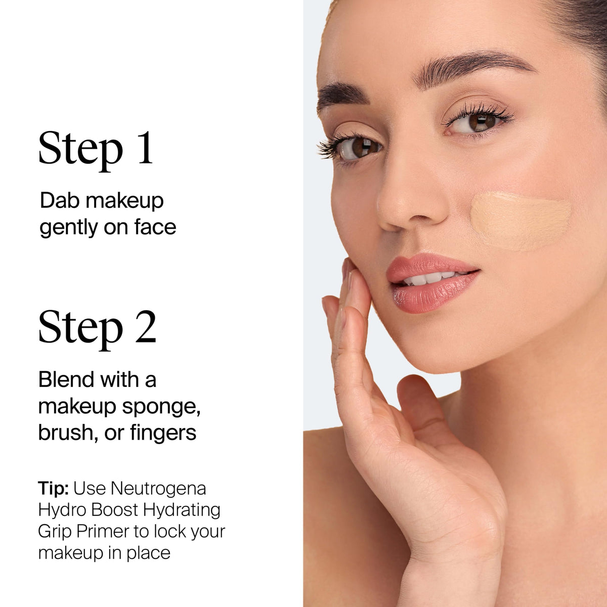 Neutrogena Hydro support Hydrating Tint Foundation Buff 30 swatch