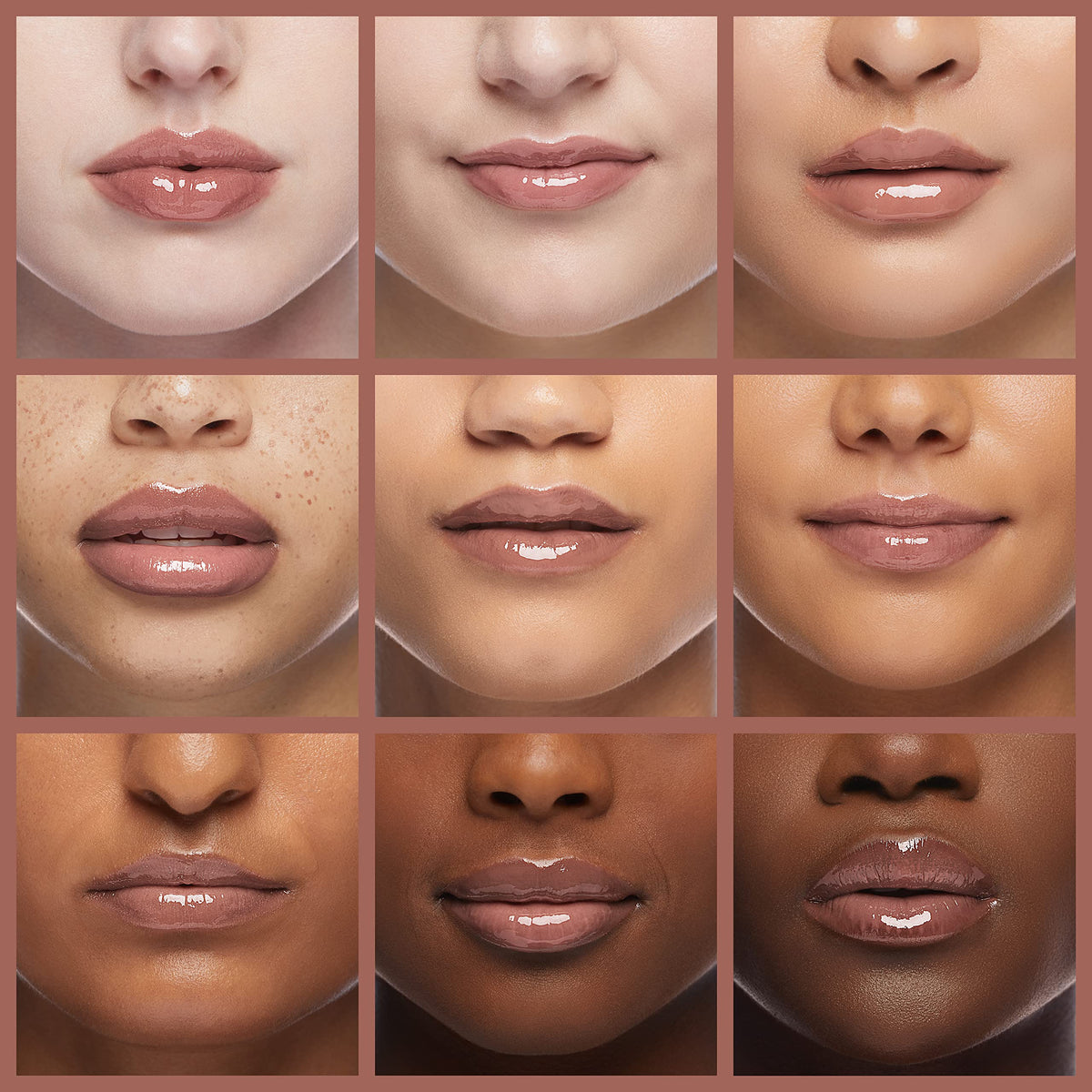 Neutrogena Hydro support Lip Gloss Almond Nude in natural lighting