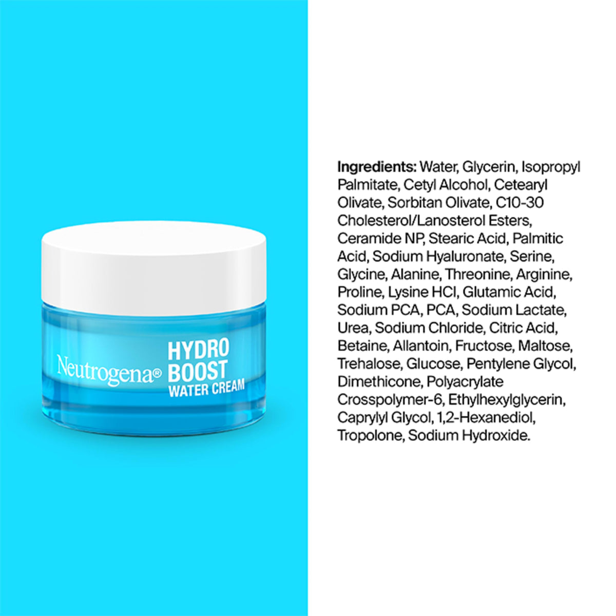Neutrogena Hydro support products on a bathroom shelf