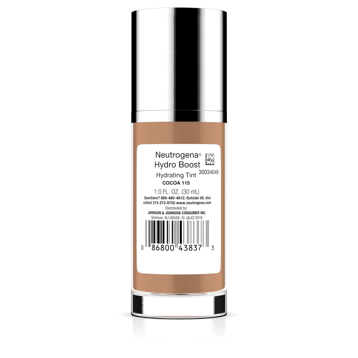 Neutrogena Hydro support Tint Foundation 115 Cocoa applied to model's face