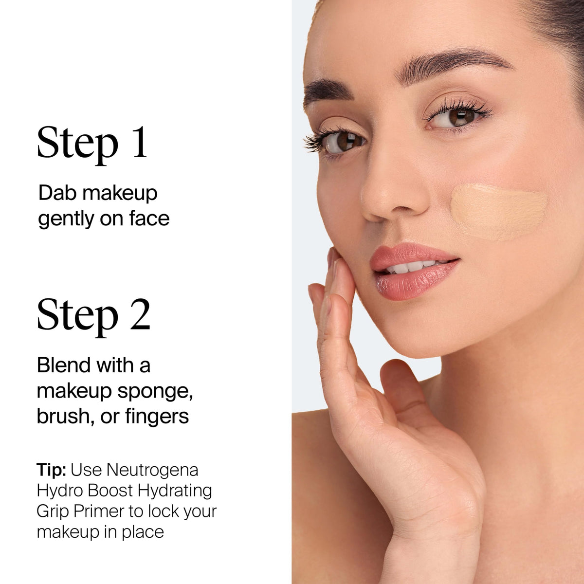 Neutrogena Hydro support Tint Foundation 135 Chestnut swatch on skin