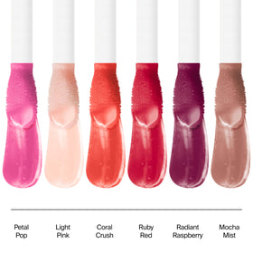 Neutrogena Hydro support Tinted Lip Oil Petal Pop applied to lips