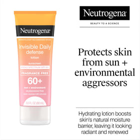 Neutrogena Invisible Daily Defense Sunscreen Lotion SPF 60+ back view