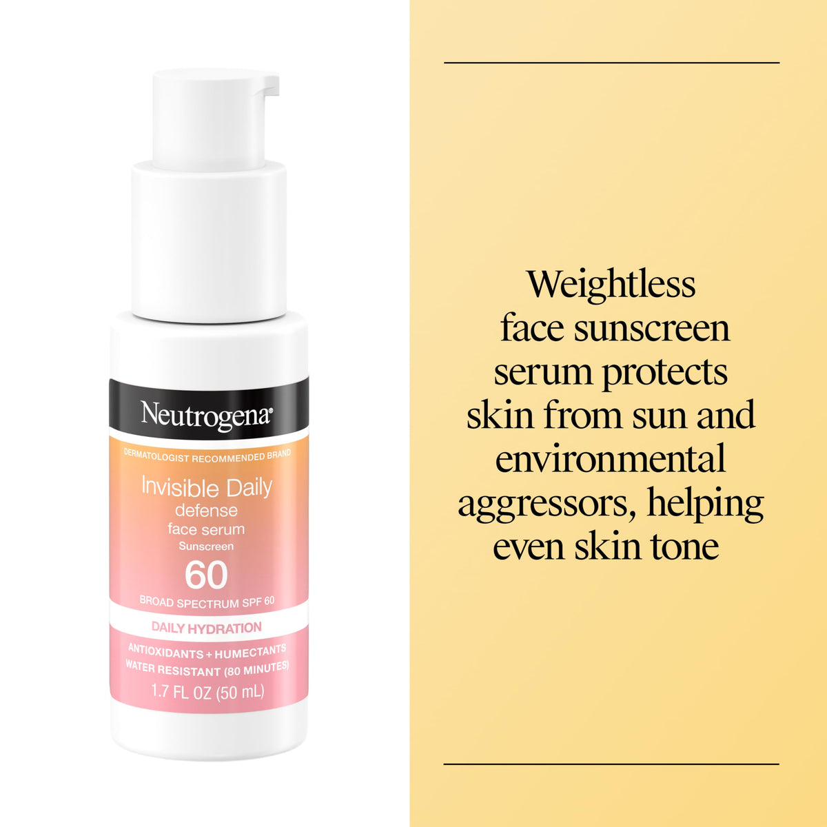 Neutrogena Invisible Defense Face Serum SPF 60 back view