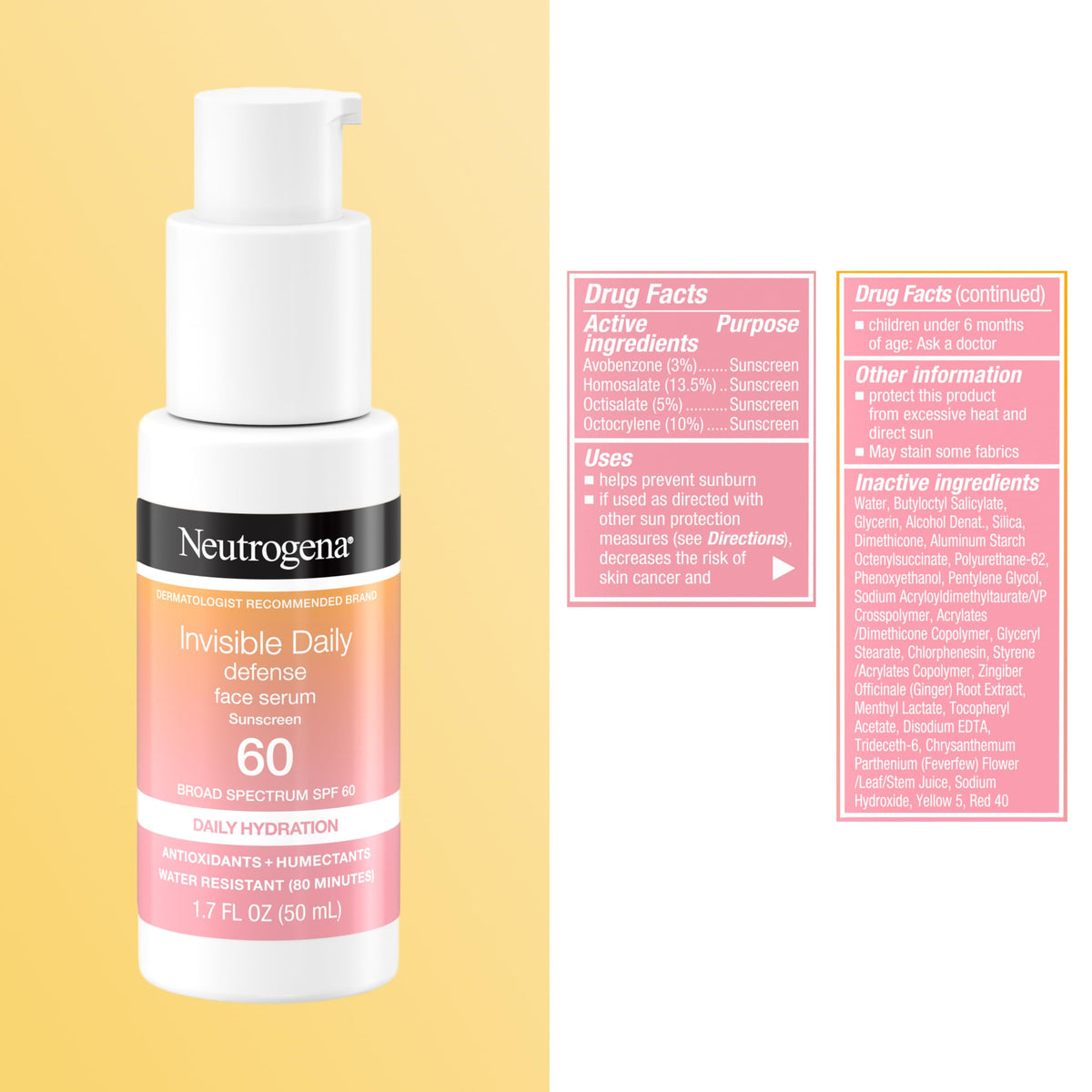Neutrogena Invisible Defense Face Serum SPF 60 texture on hand