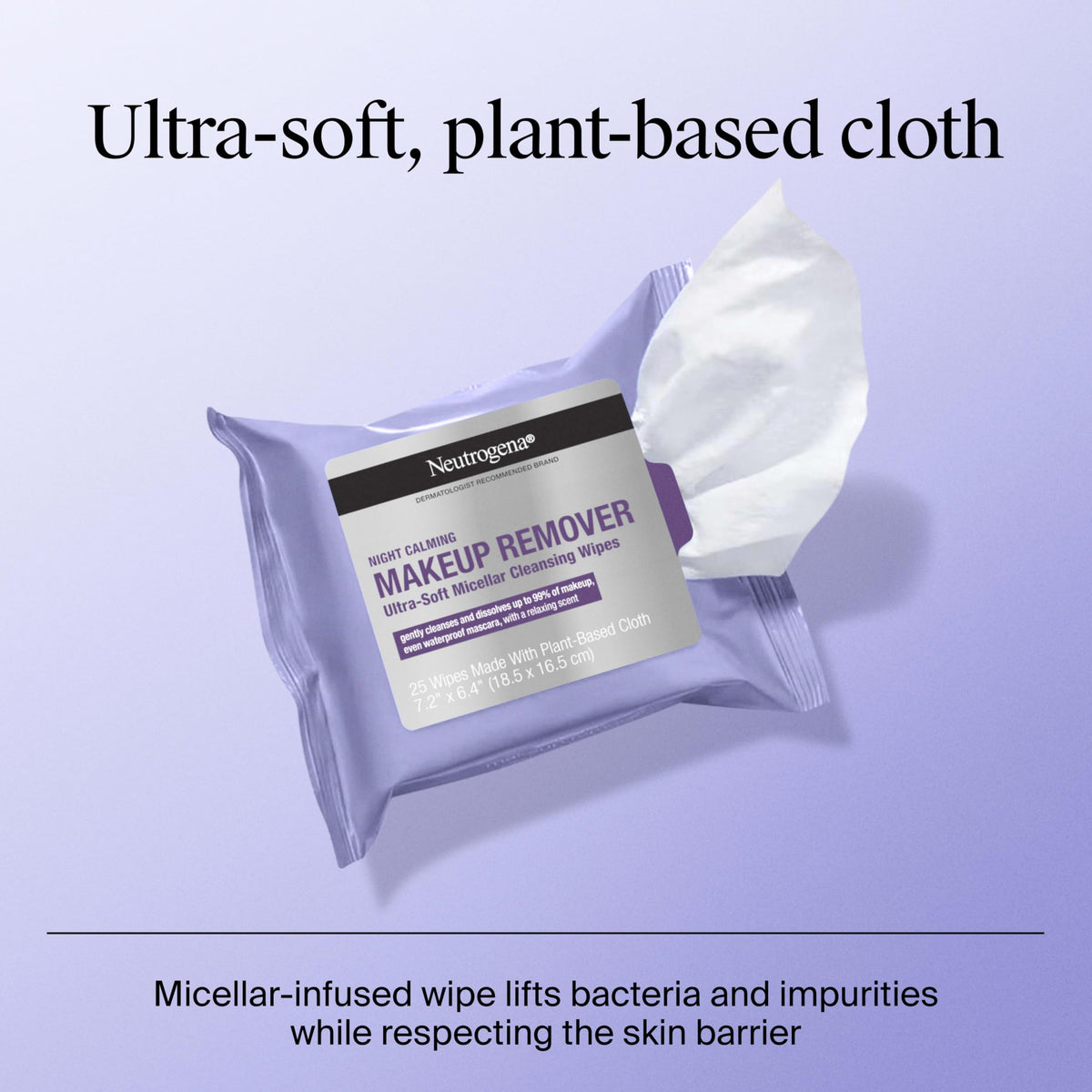 Neutrogena Night Calming Makeup Remover Wipes texture close-up