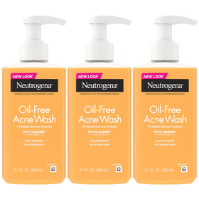 Neutrogena Oil Free Acne Face Wash 3 Pack front view