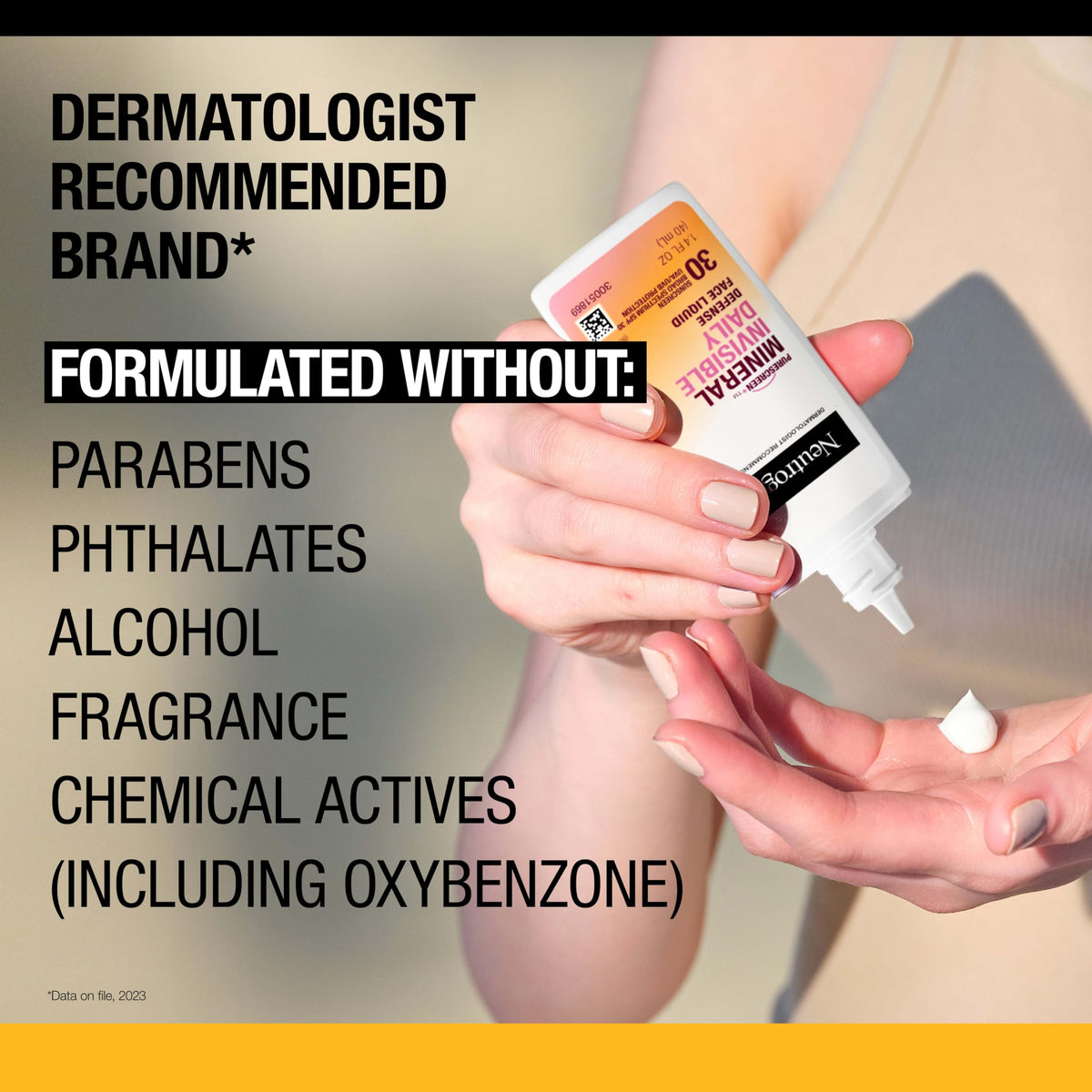 Neutrogena Purescreen+ Mineral Sunscreen Face SPF 30 application on skin