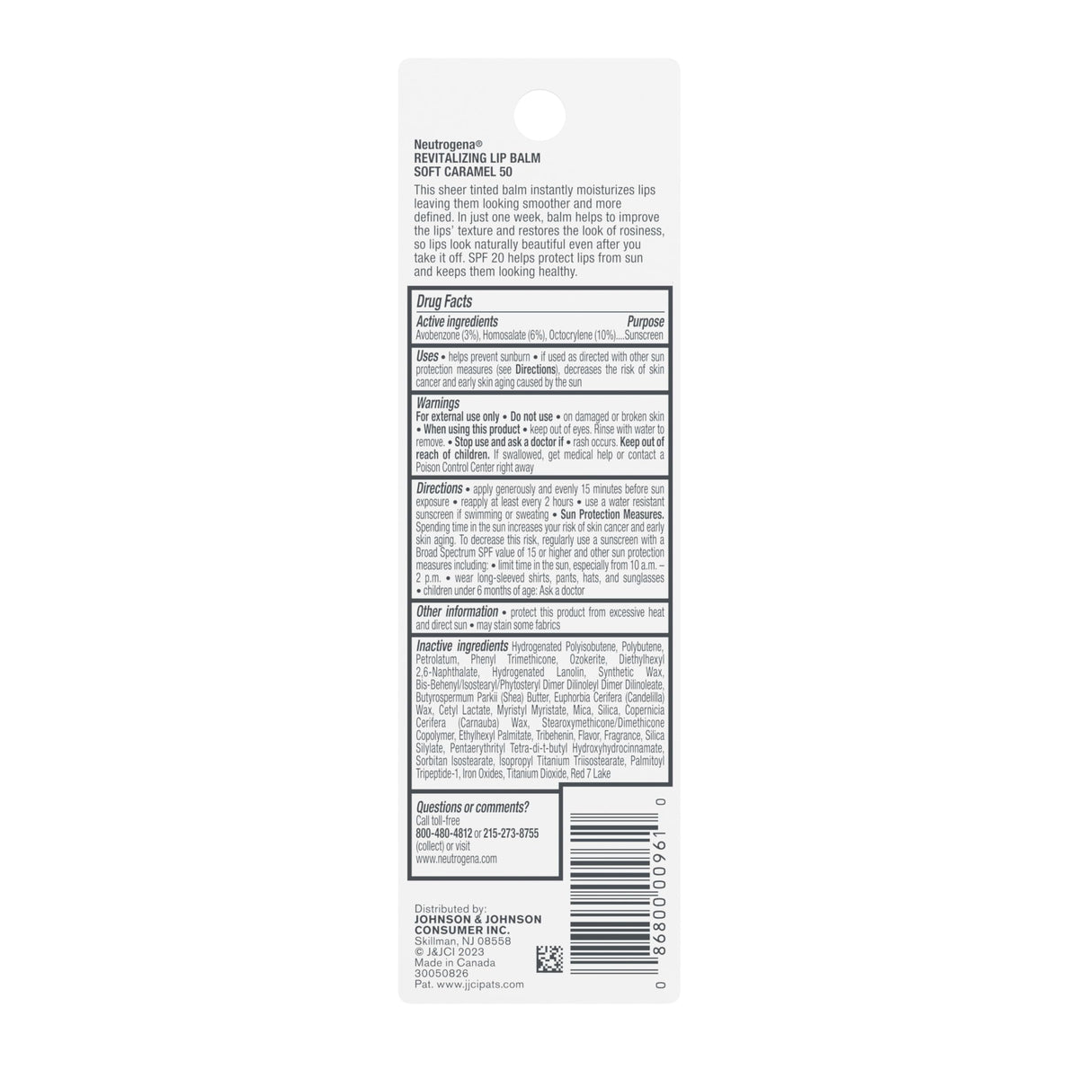 Neutrogena Revitalizing Tinted Lip Balm SPF 20 in hand