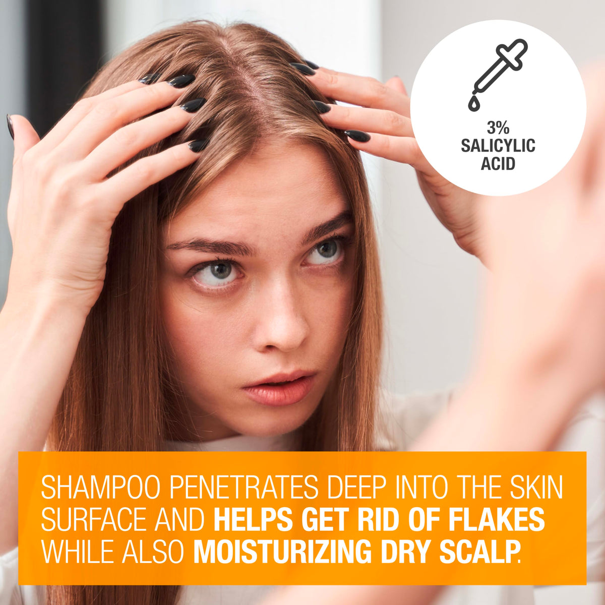 Neutrogena Scalp Therapy Anti-Dandruff Shampoo back view showing ingredients
