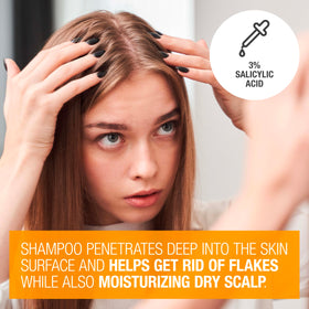 Neutrogena Scalp Therapy Anti-Dandruff Shampoo back view showing ingredients