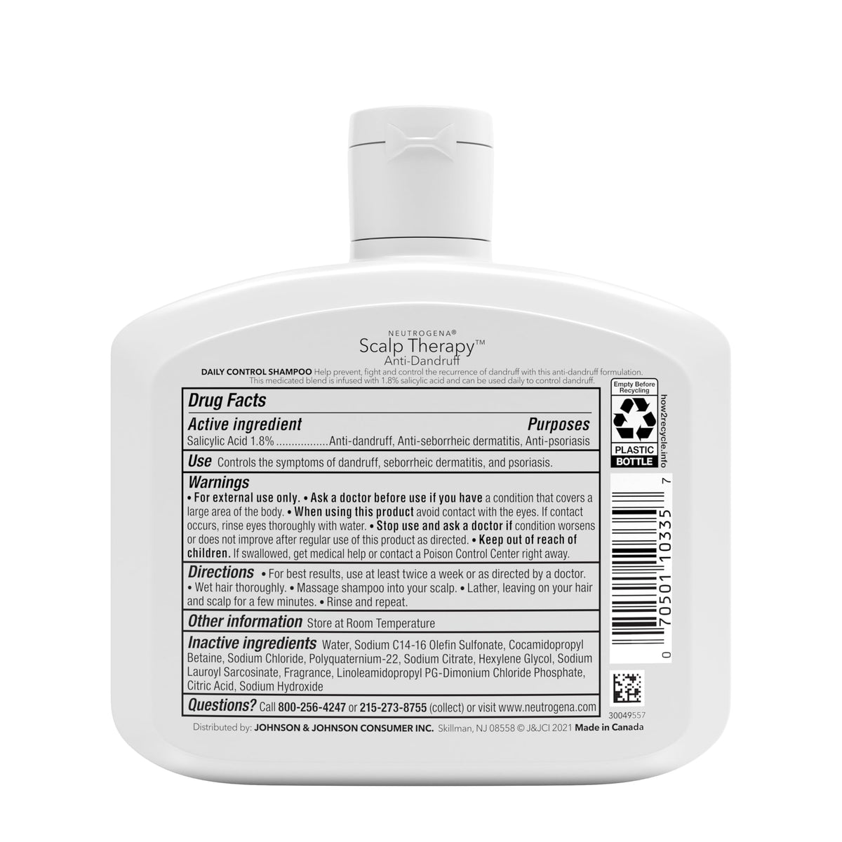 Neutrogena Scalp Therapy Anti-Dandruff Shampoo in shower setting