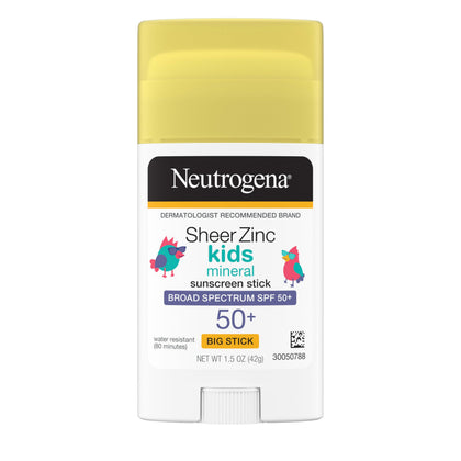 Neutrogena Sheer Zinc Oxide Kids Mineral Sunscreen Stick SPF 50+ front view