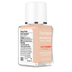Neutrogena SkinClearing Liquid Foundation 30 Buff with makeup brush
