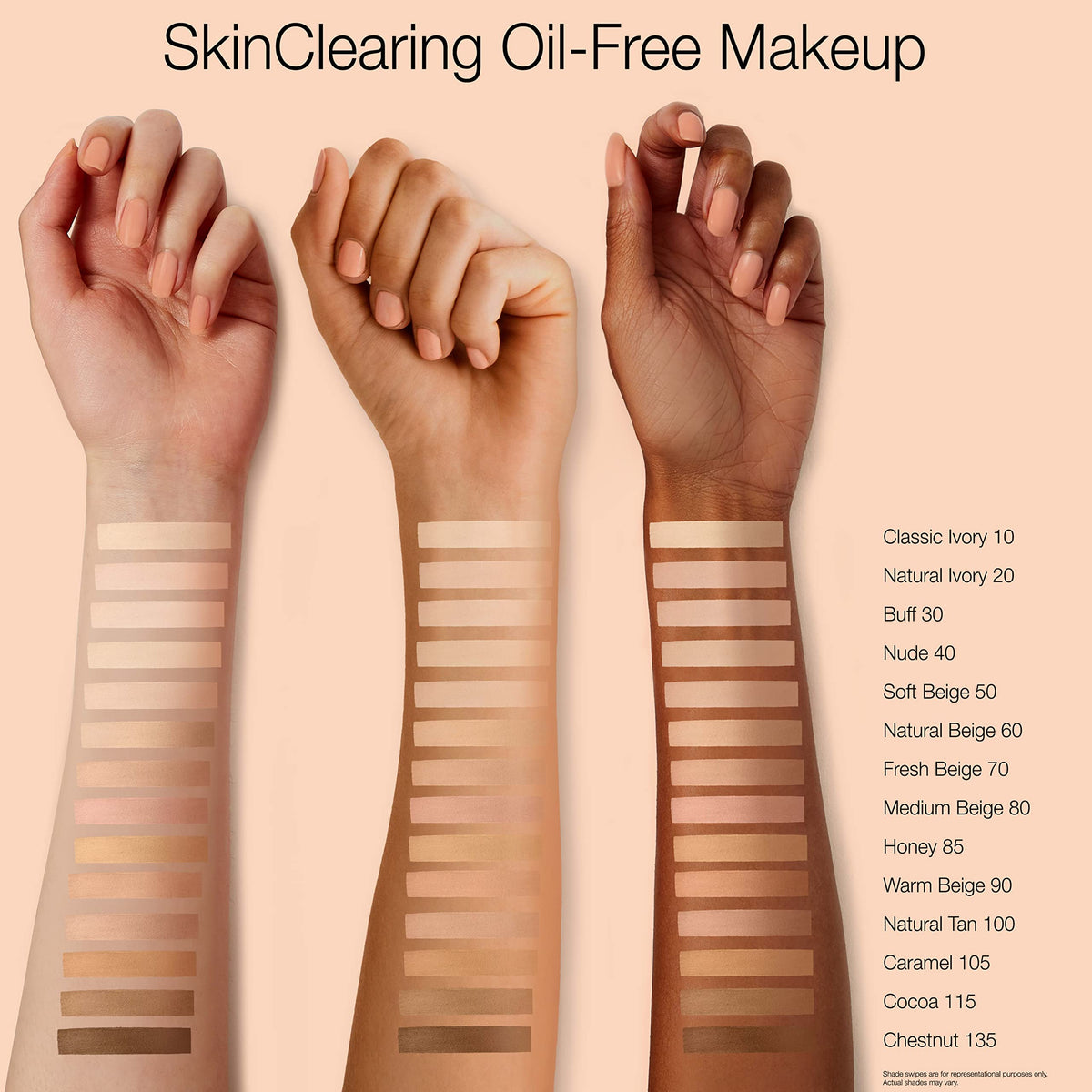 Neutrogena SkinClearing Liquid Foundation 80 Medium Beige shade swatch